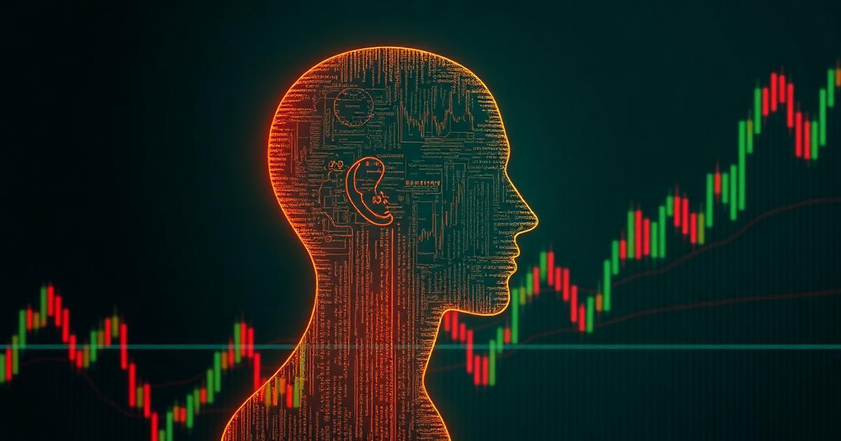Trading psychology human profile made of market data